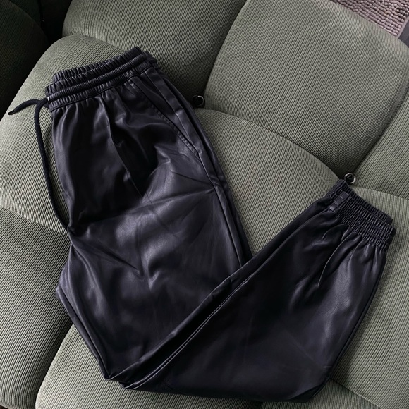 Zara Leather Joggers - Picture 1 of 4